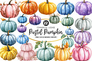 Pastel Pumpkin Clipart, an Illustration by SinaCreation (Thumbnail 1 of 5)
