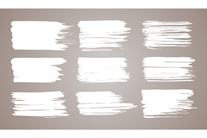 Vector paint brush set. White ink, an Illustration by the8monkey