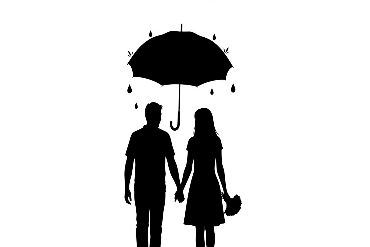 50 Couple Umbrella Silhouette Bundle, an Illustration by Designs_River (Photo 39 of 51)