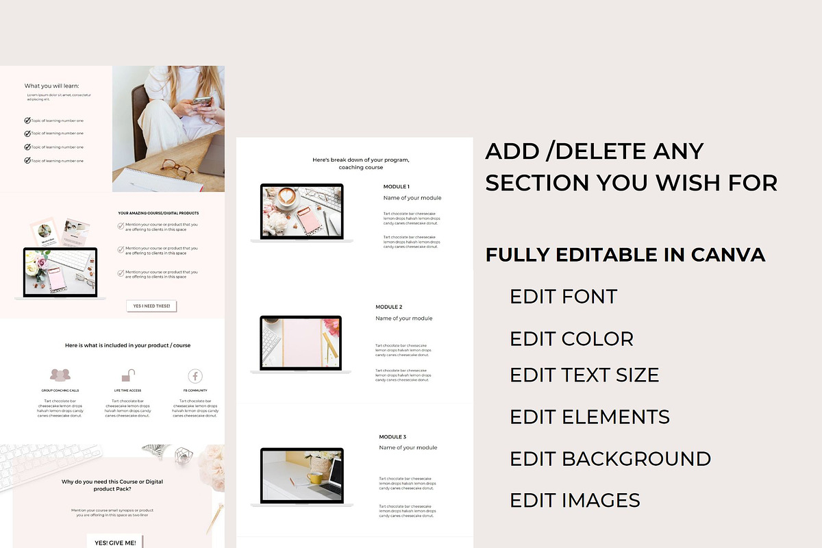 Canva Website Sales Page Template, a Landing Page Template by Deepa Template Studio (Photo 3 of 8)