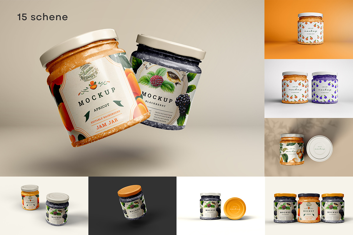 Jam Jar Mockup, a Cups & Container Mockup by dpi (Photo 1 of 6)