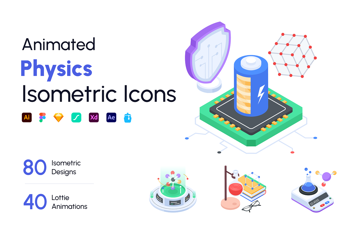 Animated Physics Icon Set, a Duotone Icon by Vectors Market (Photo 1 of 8)