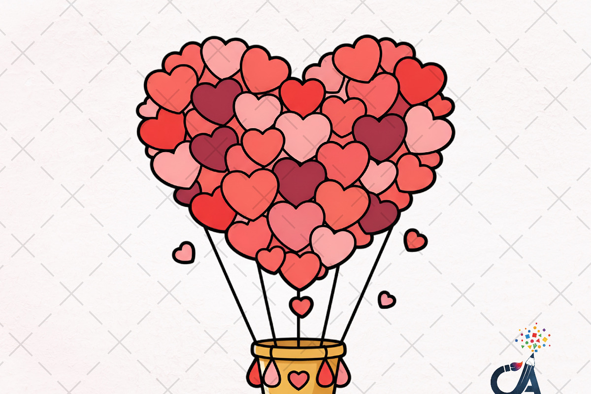Valentine's Day Heart Balloons Png, an Illustration by Creative Art (Photo 1 of 6)