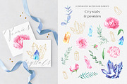 Watercolor Crystals and Peonies Set, an Illustration by SOVA (Thumbnail 5 of 9)