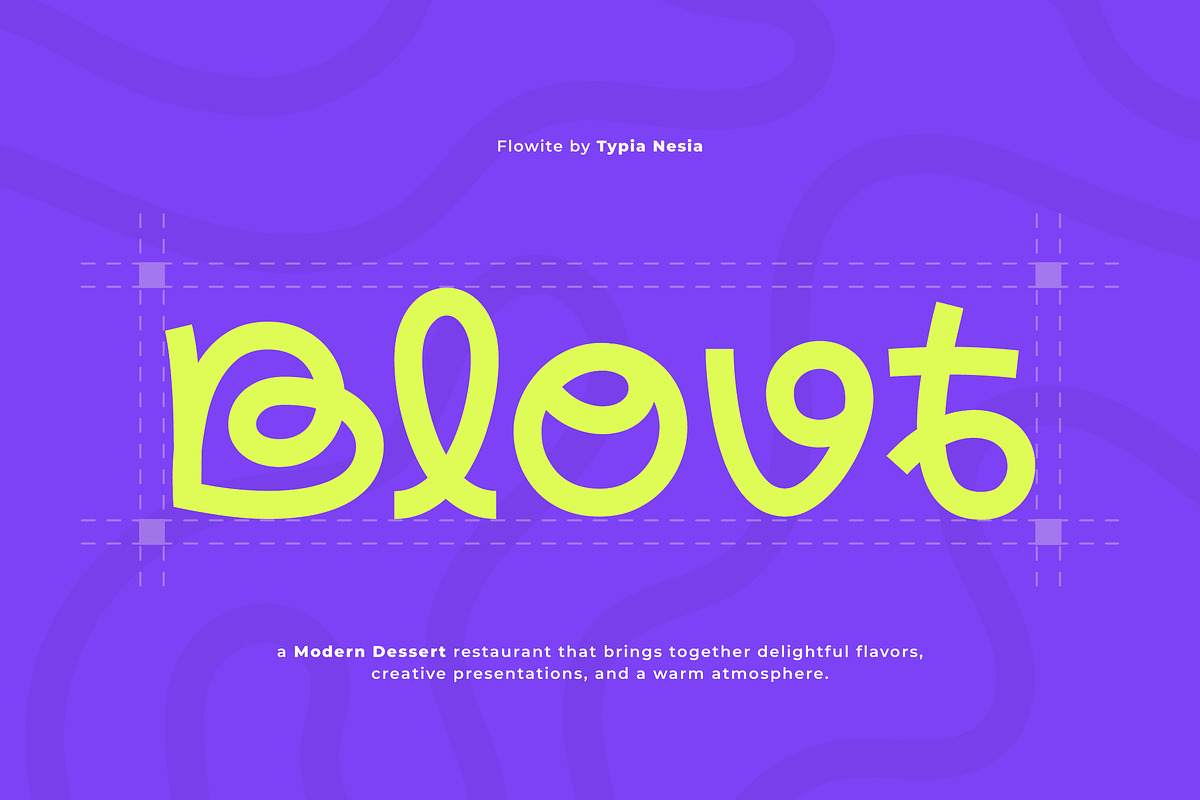 Flowite - Modern Loopy Sans Font, a Sans Serif Font by Typia Nesia (Photo 3 of 9)