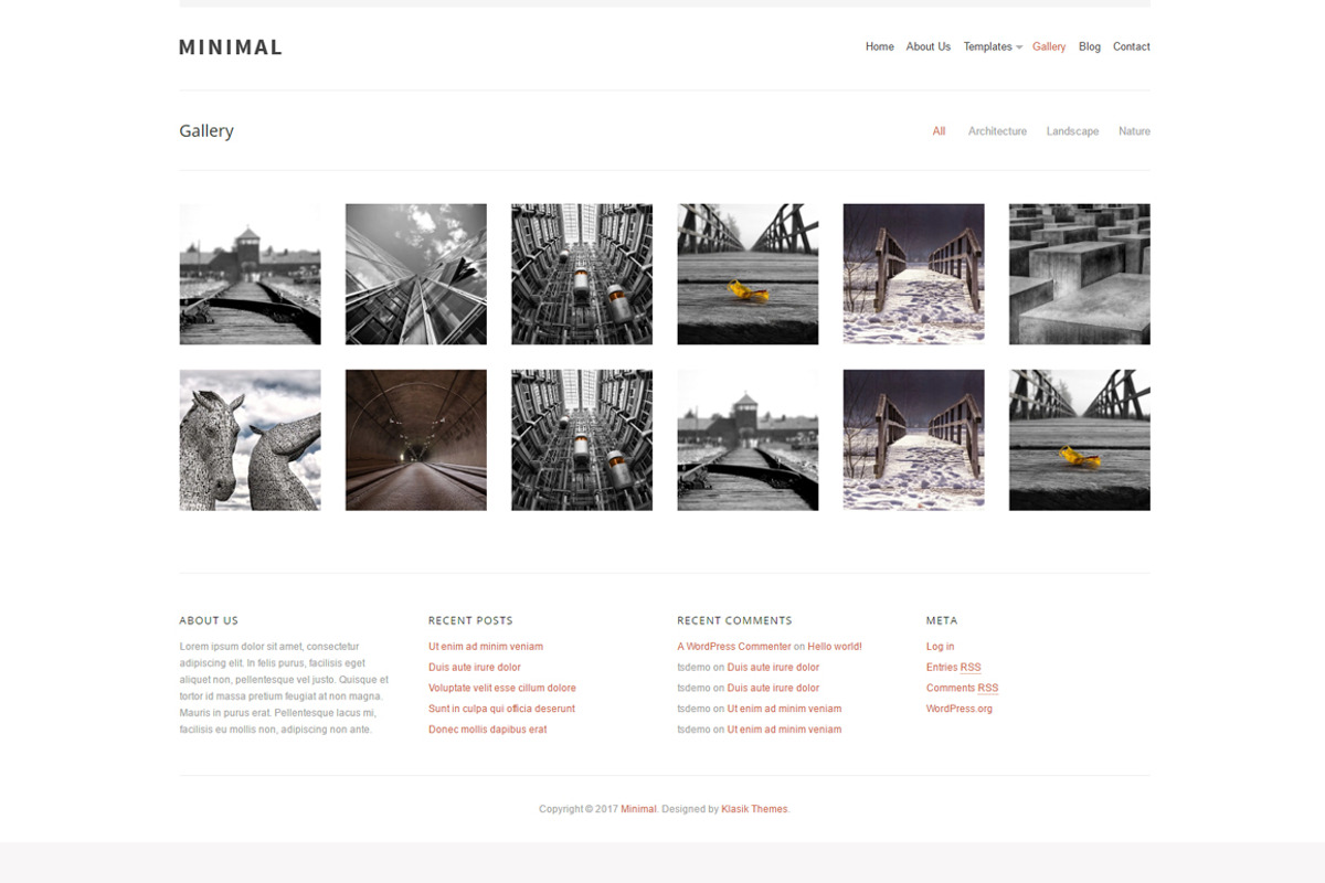 Minimal - Blog WordPress Theme, a WordPress Template by Klasik Themes (Photo 2 of 3)