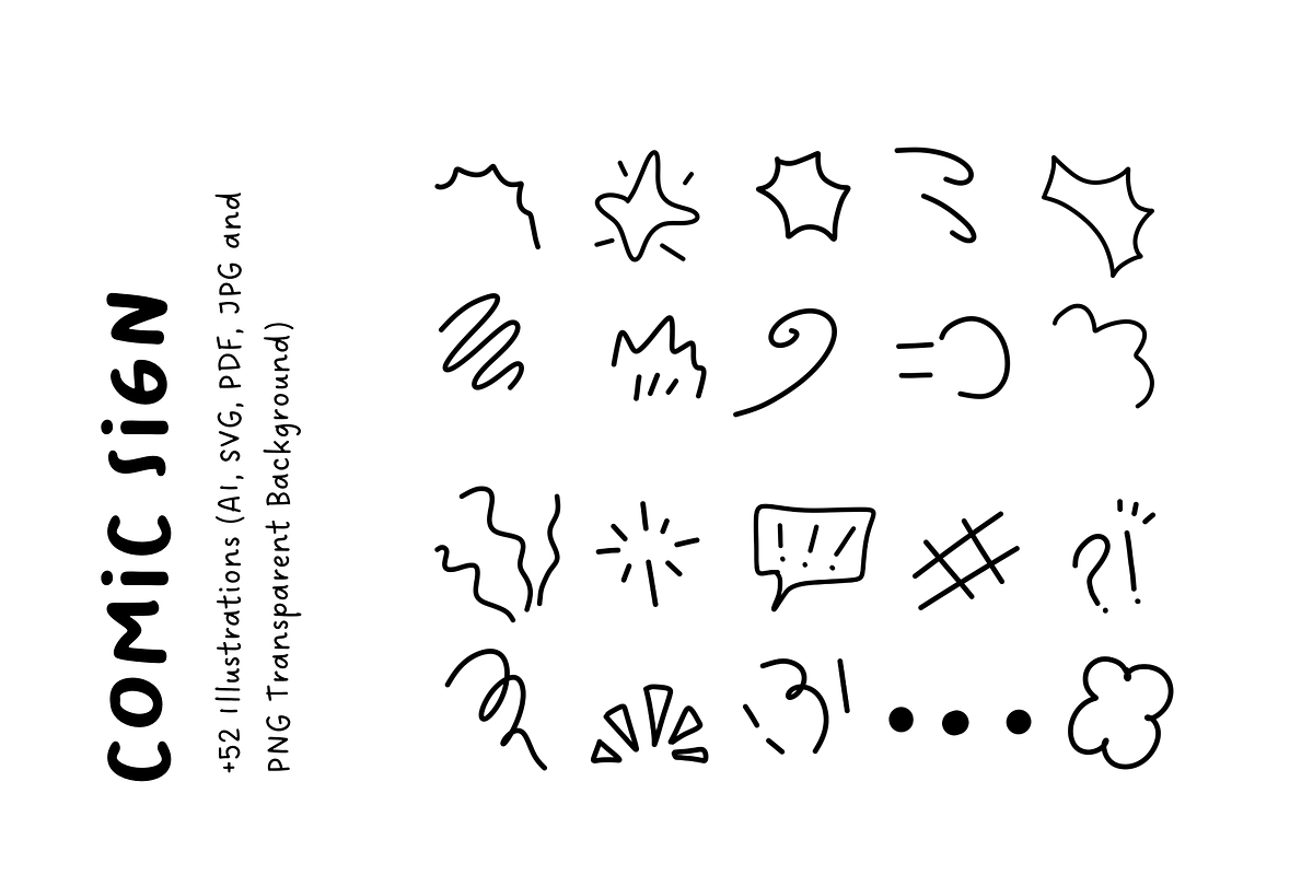 52+ Comic Sign Set Illustration, a Decorative Illustration by The Journey Atelier (Photo 2 of 5)