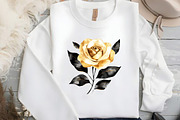 Black and Gold Rose Clipart, an Illustration by DreamCafeArt (Thumbnail 4 of 7)