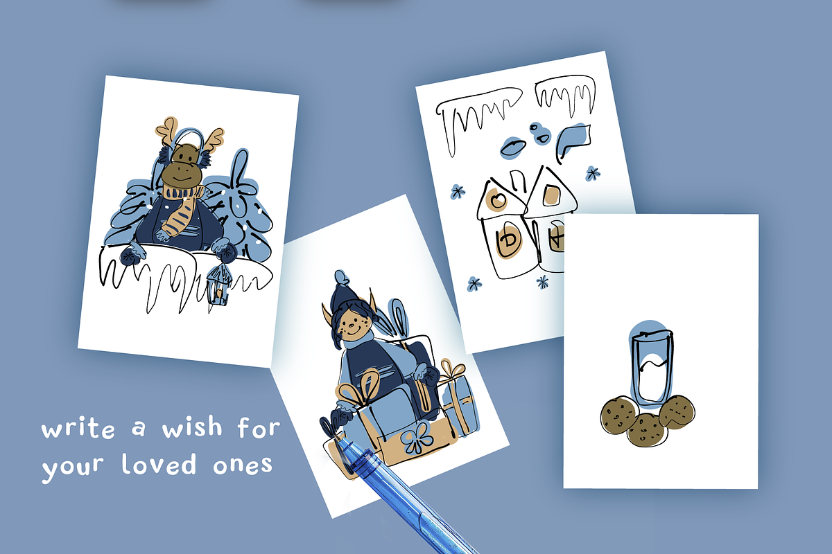 30 Funny Christmas Greeting Cards, a Seasonal Illustration by lokfrid (Photo 4 of 7)