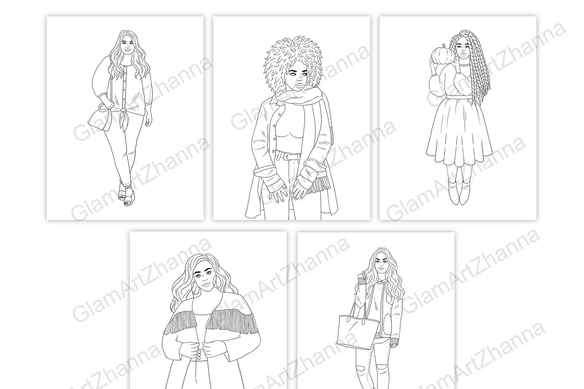 Coloring Book Autumn, a Person Illustration by GlamArtZhanna (Photo 2 of 4)