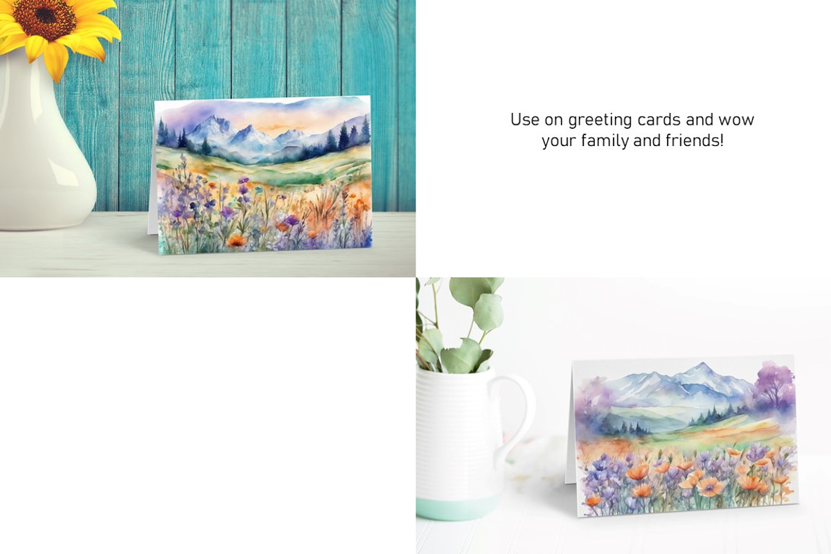 Watercolor Mountain Landscapes Set 5, a Decorative Illustration by Kat's Artful Creations (Photo 6 of 10)