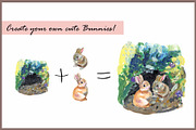 Bunny & Skunk-Watercolor Clipart, an Animal Illustration by VianneArt (Thumbnail 3 of 8)
