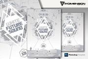 White Future Sound Flyer Template, a Flyer Template by Ravi Rajcoomar (Thumbnail 1 of 3)