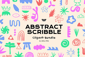 Abstract Scribble Clipart Bundle