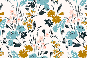 9 Floral Abstract Seamless Patterns.