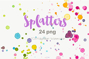 Watercolor splatters paint splashes, an Illustration by FOXYdigitalart (Thumbnail 3 of 3)