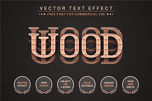 Craft Wood - Editable Text Effect