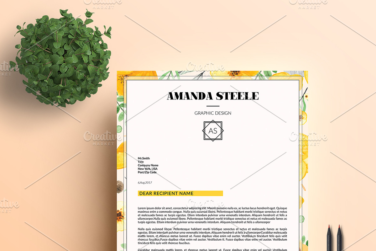 Floral CV / Resume Template / N, a Resume Template by Showy68 Template (Photo 3 of 5)