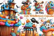 Halloween Cupcake Clipart Set, a Seasonal Illustration by fashionaddict (Thumbnail 1 of 7)