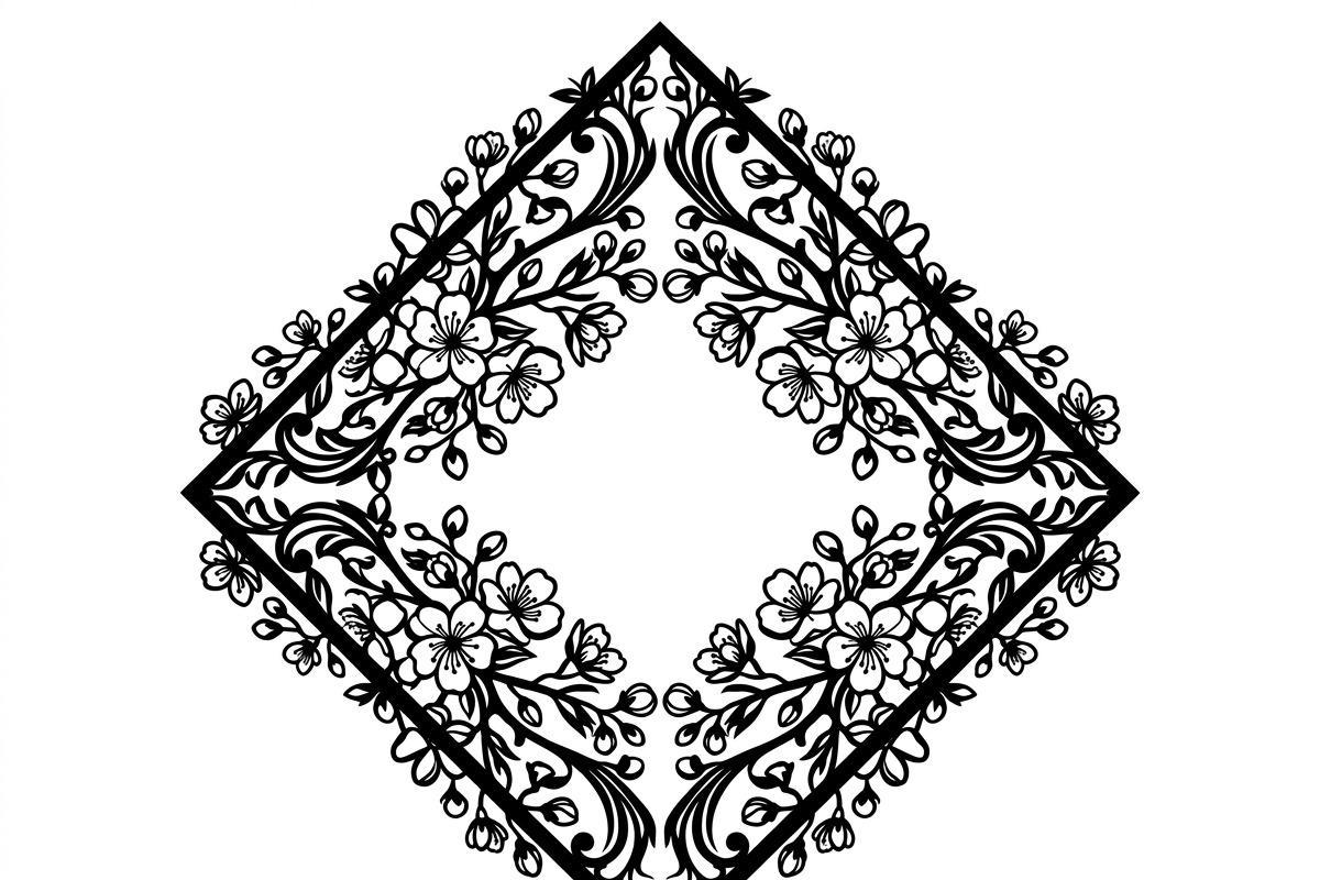 60 Romantic Diamond Wall Floral, a Decorative Illustration by Amazin_art (Photo 40 of 42)
