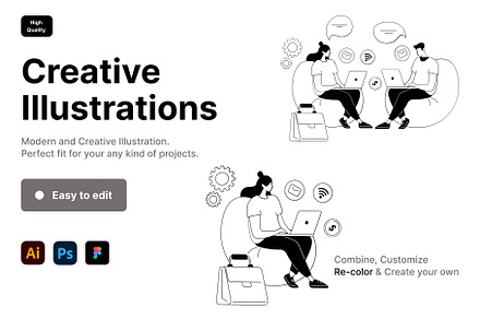 Vector illustrations for UI design