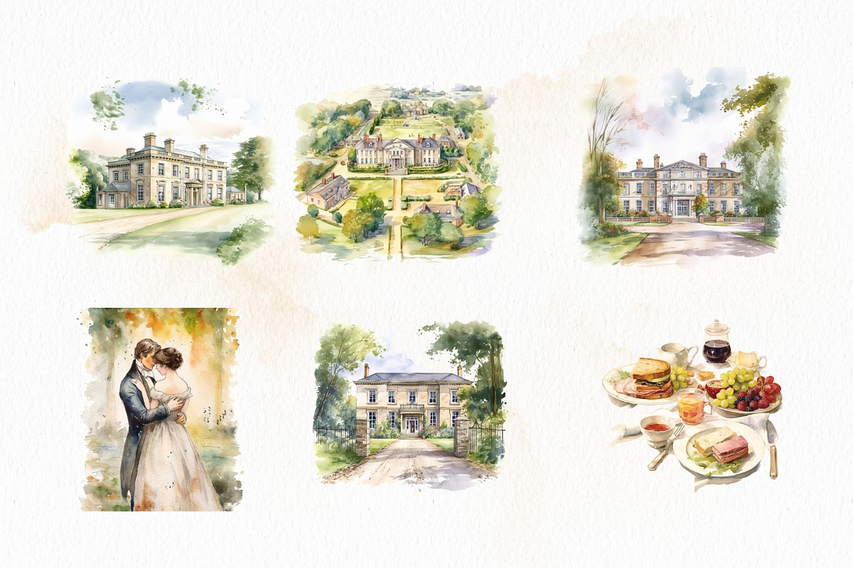 Jane Austen - Watercolor Clipart, an Object Illustration by The Handmade Muse (Photo 2 of 6)
