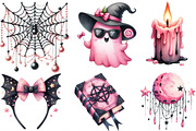 Black Pink Halloween Clipart, an Illustration by Designking (Thumbnail 3 of 4)