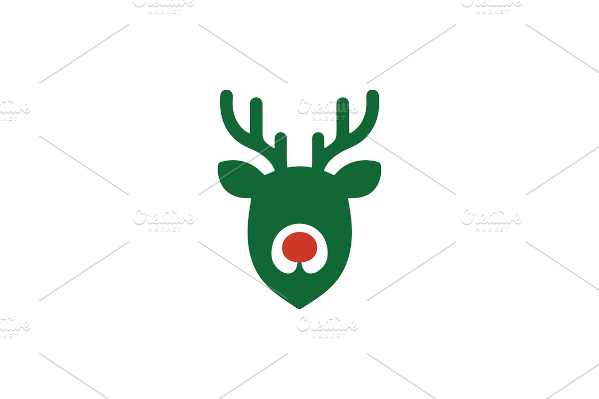 Festive Reindeer Face Logo, a Branding & Logo Template by Vectorium Studio (Photo 1 of 2)