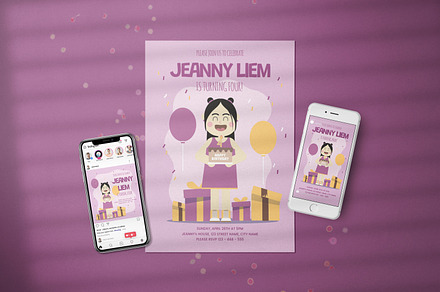 Birthday Girl Invitation - Flyer Med, a Poster Template by SlideFactory