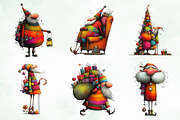 Quirky Santa, Funny Santa Clipart, an Illustration by Creative Art (Thumbnail 2 of 10)