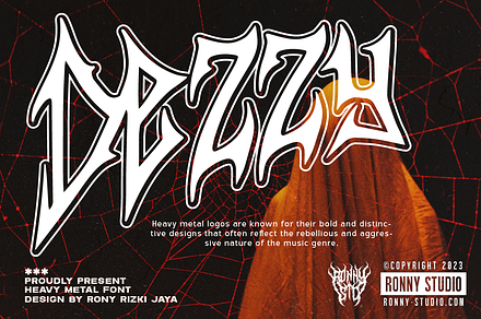 Dezzy Heavy Metal Font, a Blackletter Font by Ronny Studio