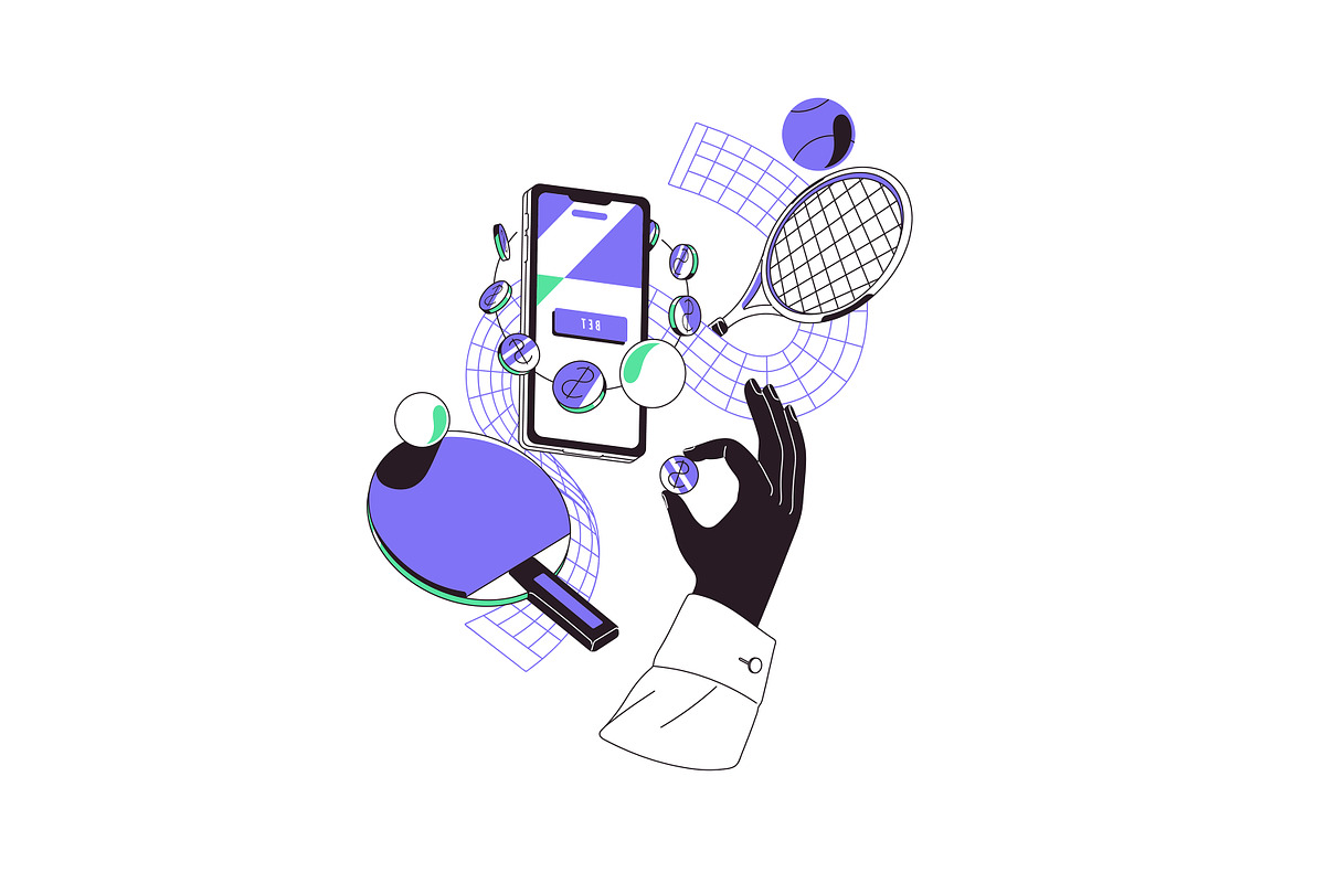 Gambling people bet on sports online, a Sport Illustration by PaperTrident (Photo 10 of 13)