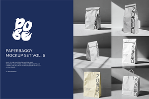 Paperbaggy Mockup Set - Vol 6, a Packaging Mockup by DOBE Studio