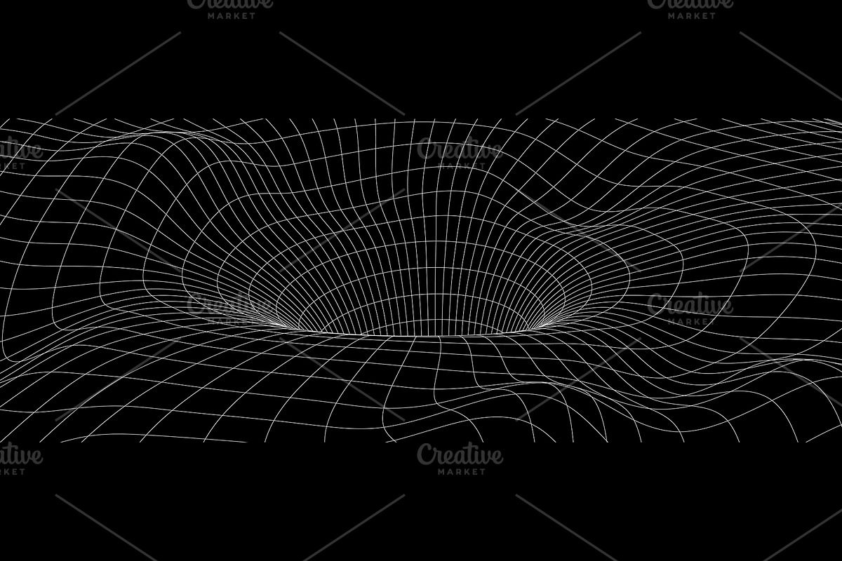 Wormhole grid futuristic wireframe, a Technology Illustration by Buch&Bee (Photo 1 of 3)