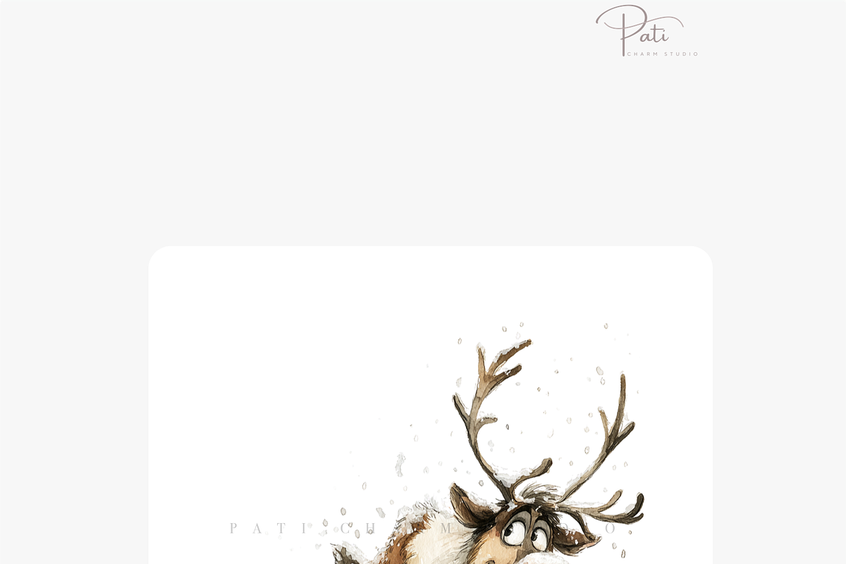 25 Reindeer Clipart Set, an Animal Illustration by Pati Charm Studio (Photo 6 of 8)