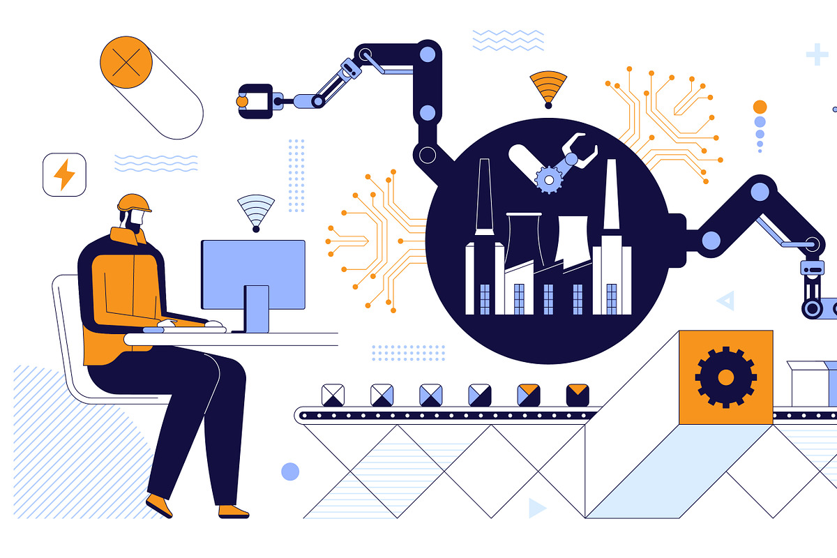 Robotics in Industrial Automation, a Technology Illustration by IcoMaker (Photo 12 of 21)