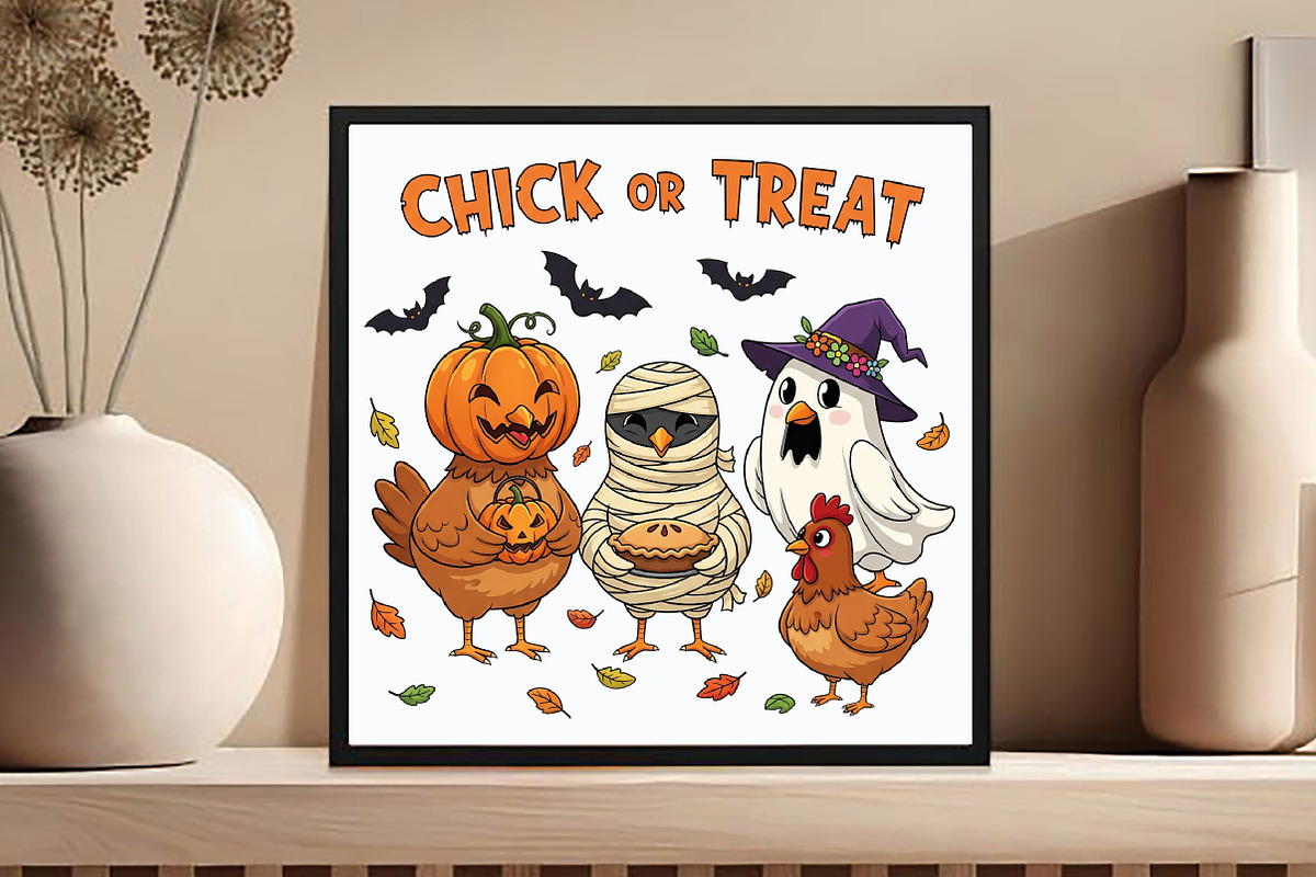 Chick or Treat Png,Halloween Chicken, an Illustration by DreamCafeArt (Photo 4 of 7)