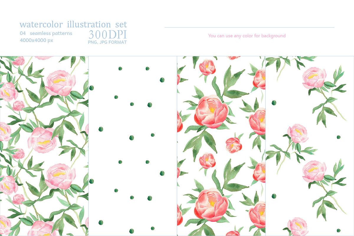 Watercolor peonies, an Object Graphic by Anastasia Timosch (Photo 3 of 9)