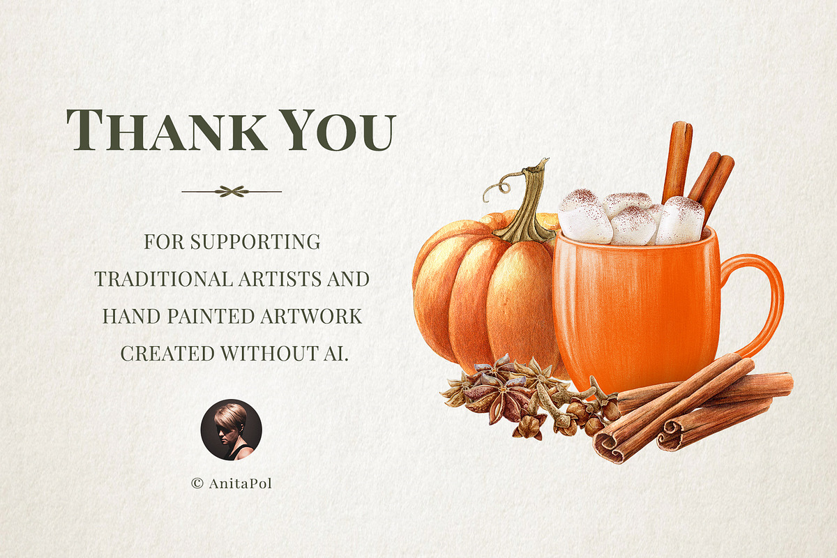 Thanksgiving Watercolor Clipart, a Seasonal Illustration by AnitaPol (Photo 17 of 17)