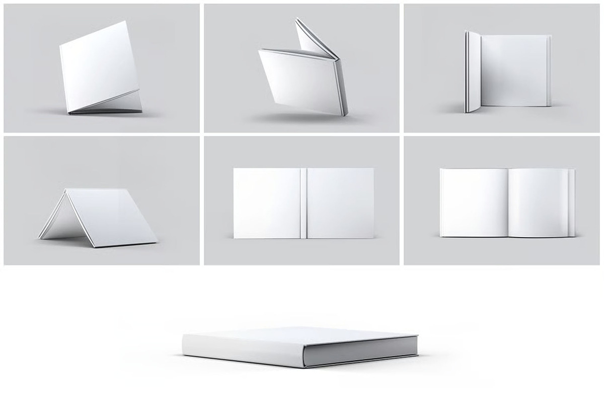 Square Book Mock-Up, a Books & Magazine Mockup by Se٧enStudio (Photo 6 of 9)
