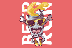 Beer Run!, a Food Illustration by pedrors