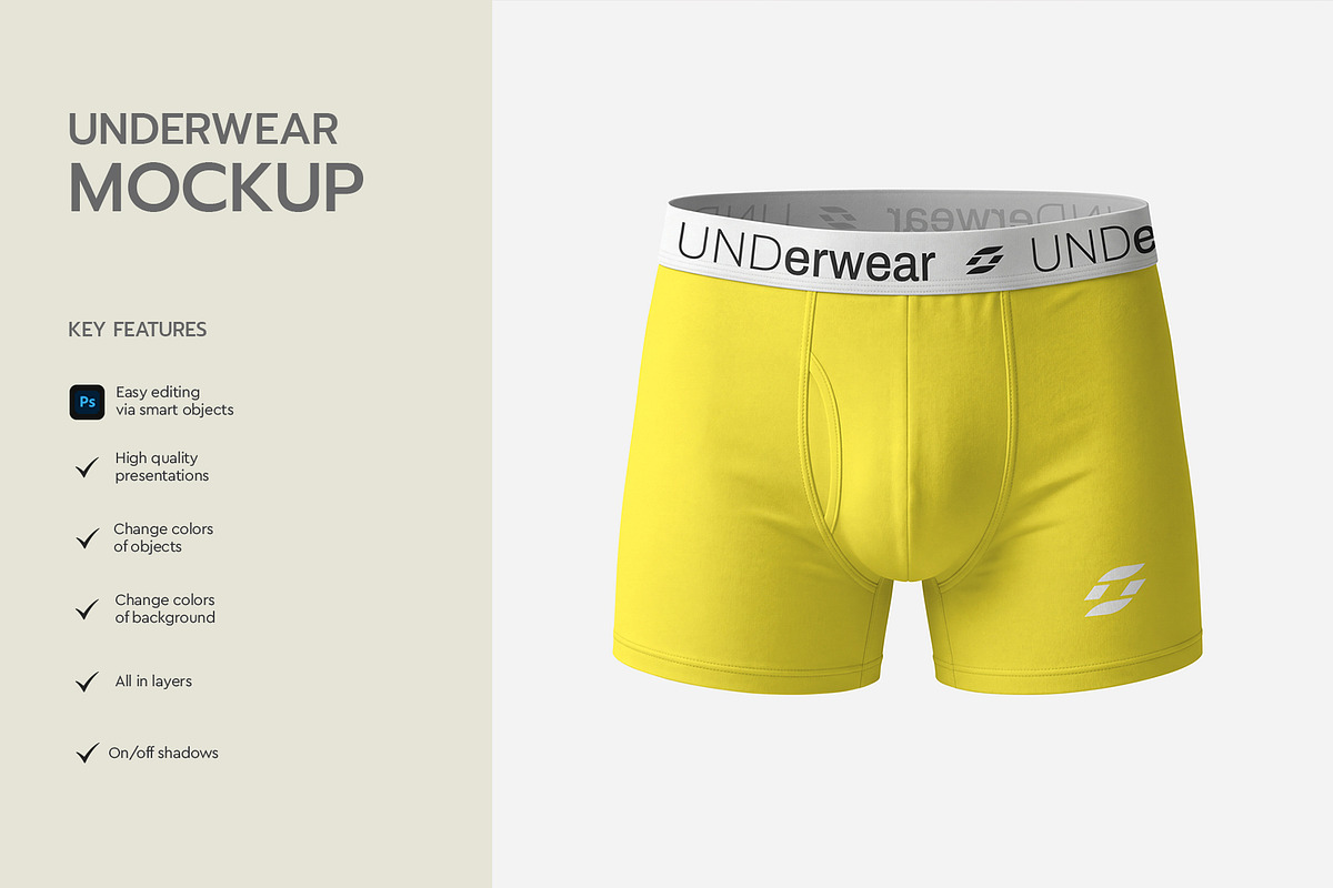 Men's Boxer Brief Mockup, a Bottom Mockup by graphypix (Photo 2 of 4)