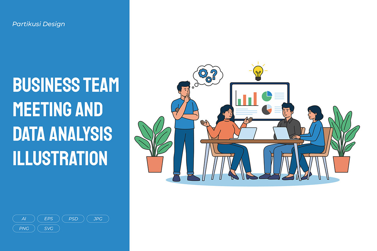 Business Team Meeting Illustration, a Work Illustration by Partikusi Design (Photo 1 of 3)