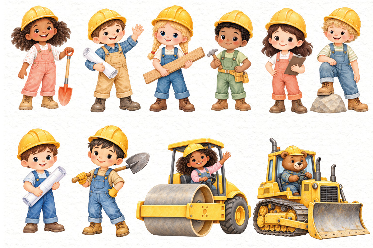 Construction Vehicles Clipart, a Transportation Illustration by Villa 11 Estudio (Photo 3 of 9)