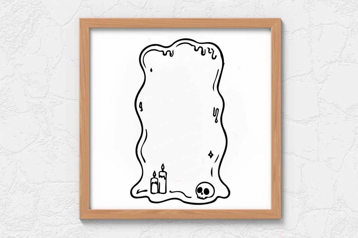 Doodle Halloween Frame SVG Bundle, an Object Graphic by FiveStarCrafting (Photo 3 of 11)