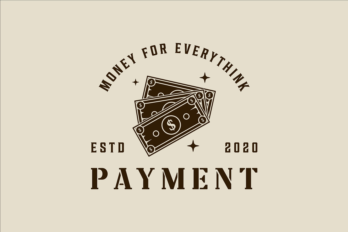 paper money logo vector vintage, a Branding & Logo Template by zyxroun shop