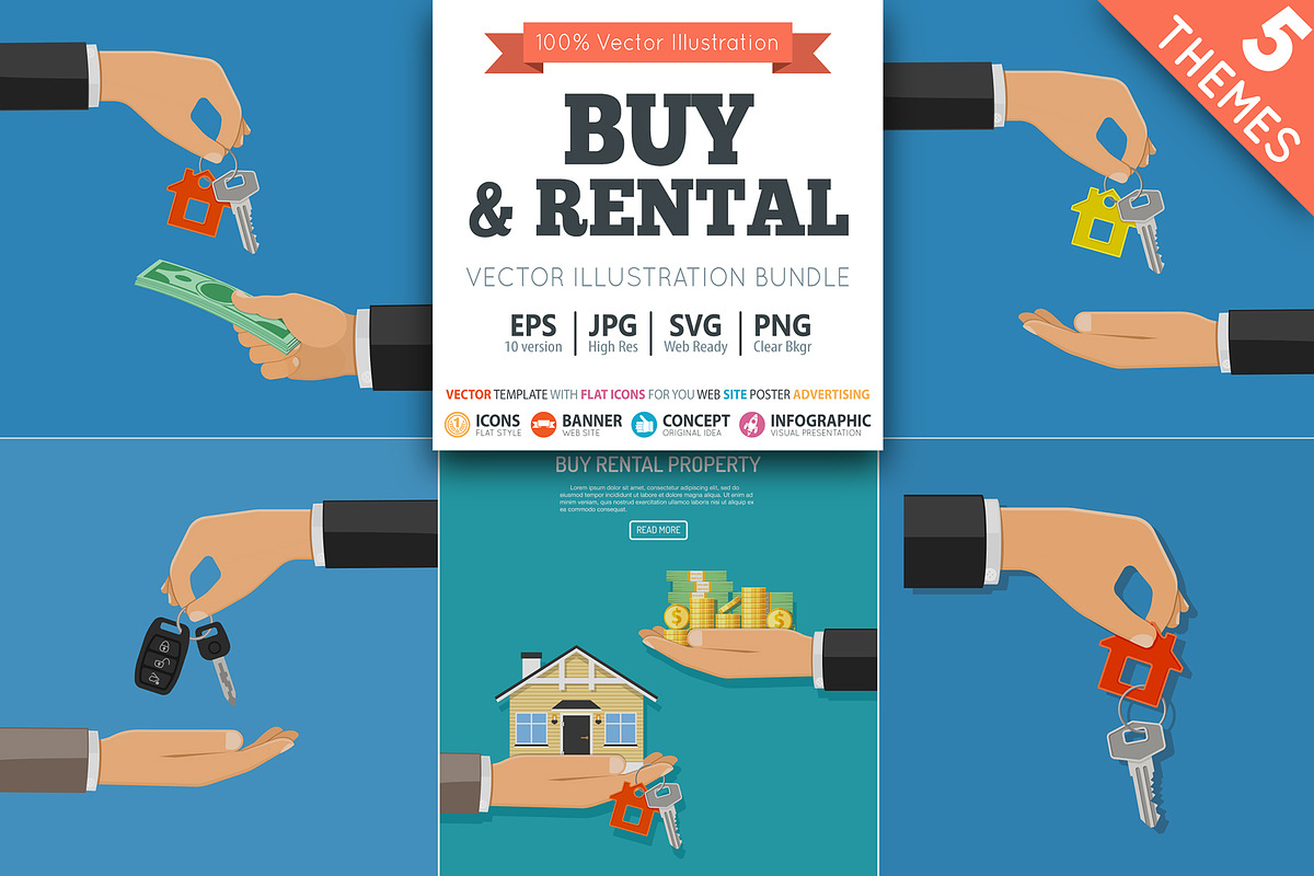 Buy and Rent Car and Real Estate, a Finance Illustration by TAlex (Photo 1 of 7)