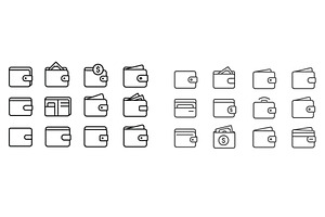 Wallet icons collection featuring, a Finance Illustration by ZinetroN
