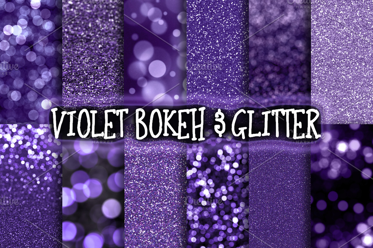 Violet Bokeh & Glitter Backgrounds, a Texture Graphic by Paper Element (Photo 1 of 3)