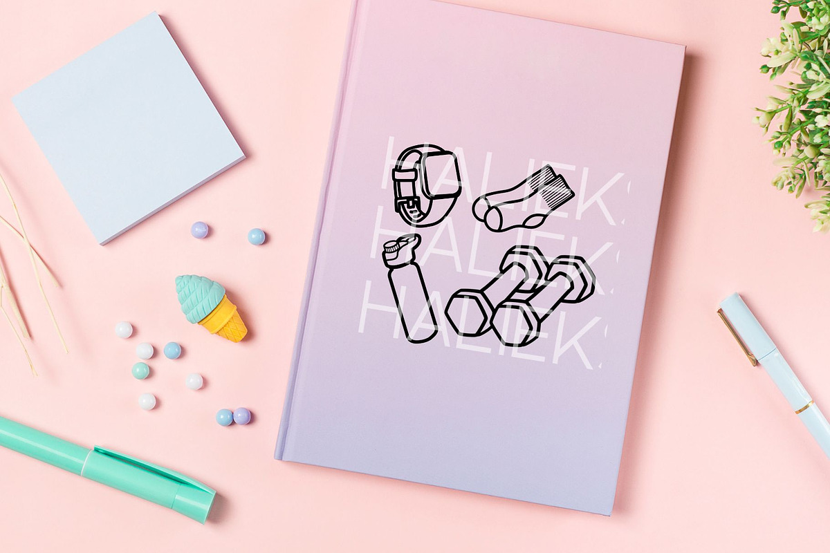 Wellness Girly Procreate Stamp Brush, a Brush Add-On by HalieKStudio (Photo 7 of 10)